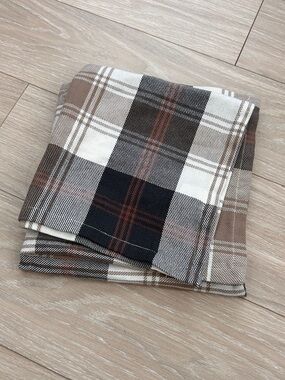 HEARTH & HAND fall plaid cloth napkins - tan cream rust - set of 3
